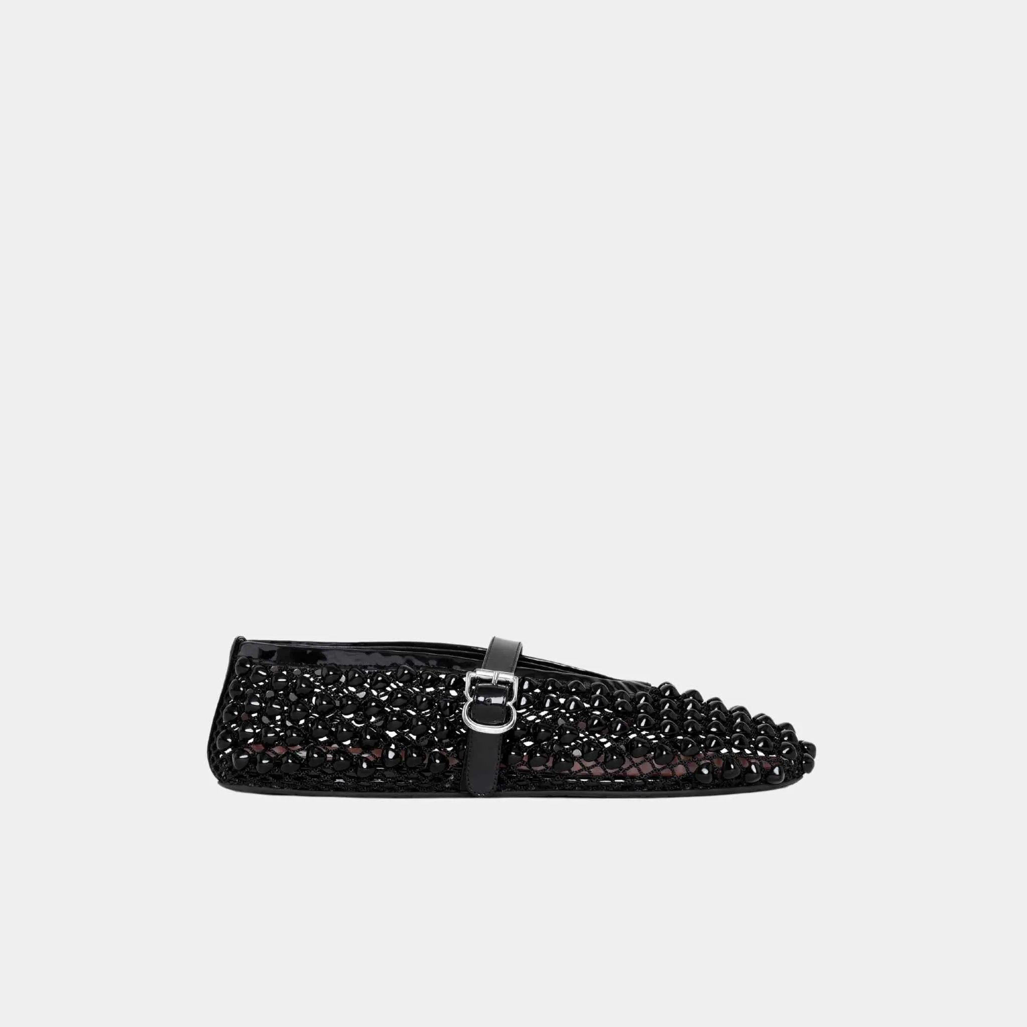 Alaia Ballet flats With Studs On Fishnet