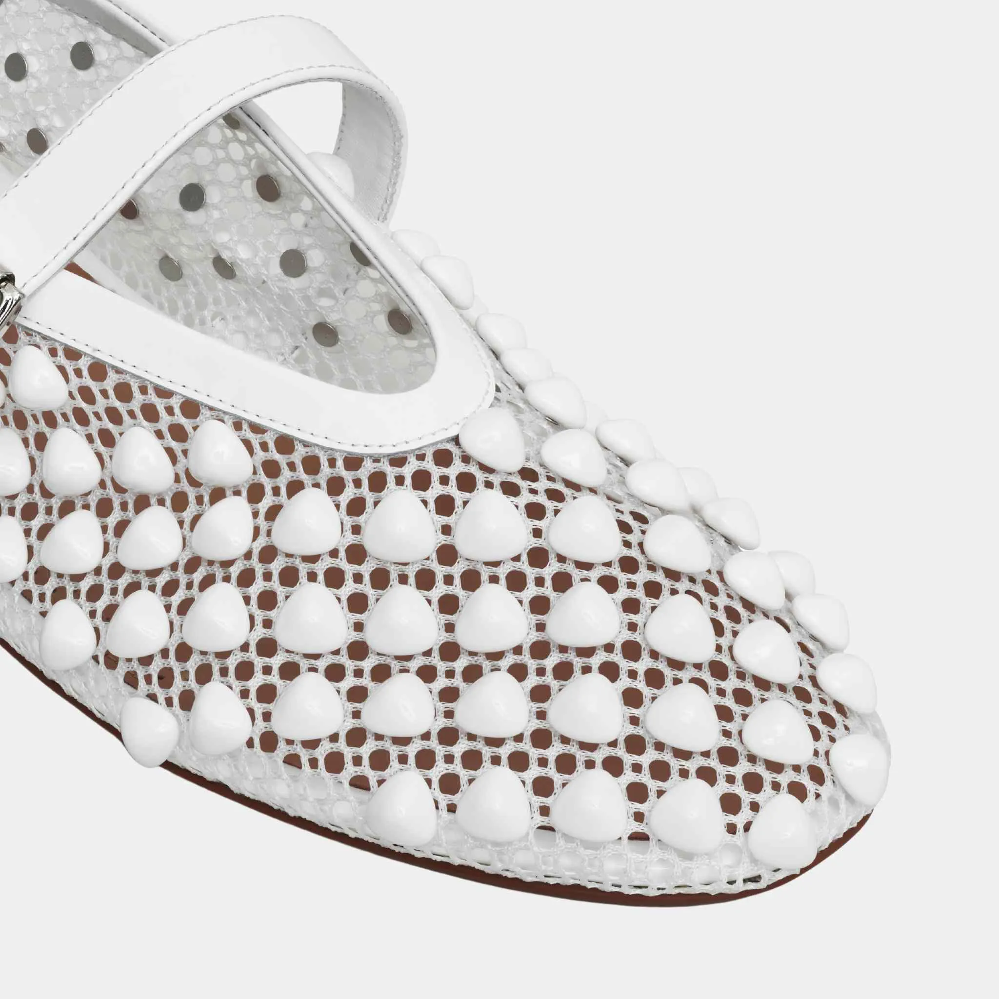 Alaia Ballet flats With Studs On Fishnet