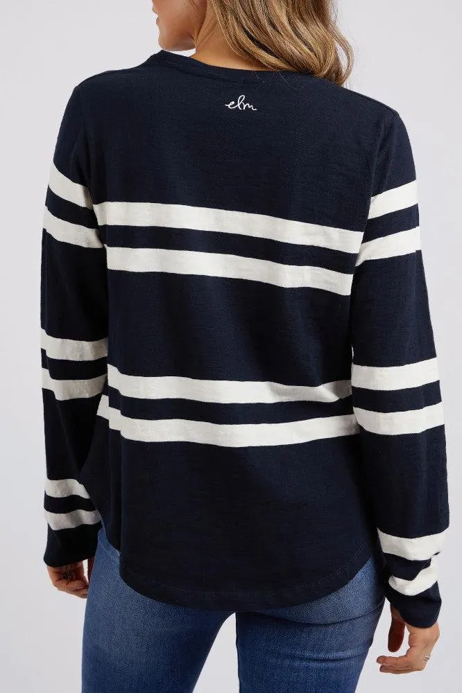 Allegra Long Sleeve Tee - Navy/Vintage White