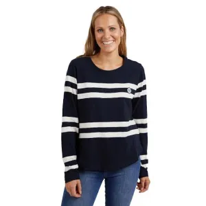 Allegra Long Sleeve Tee - Navy/Vintage White