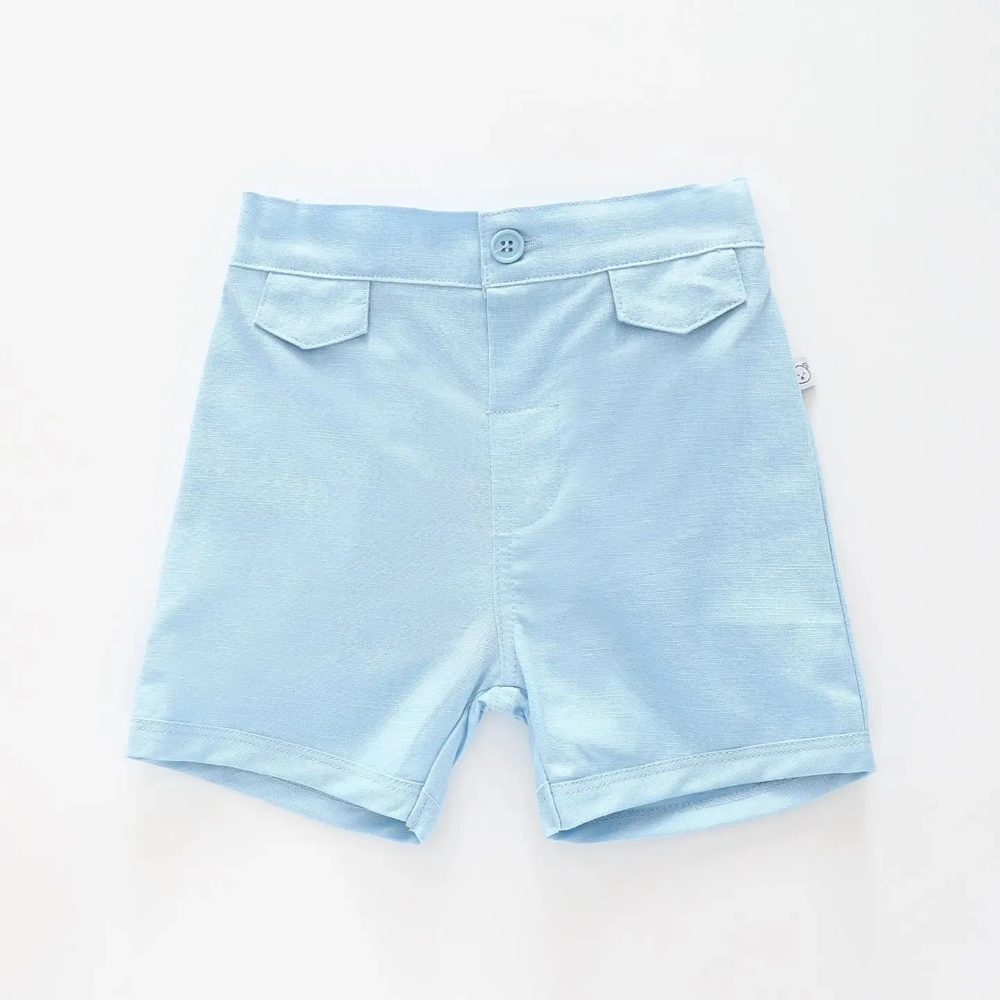 Baby Boys Blue Linen Shorts