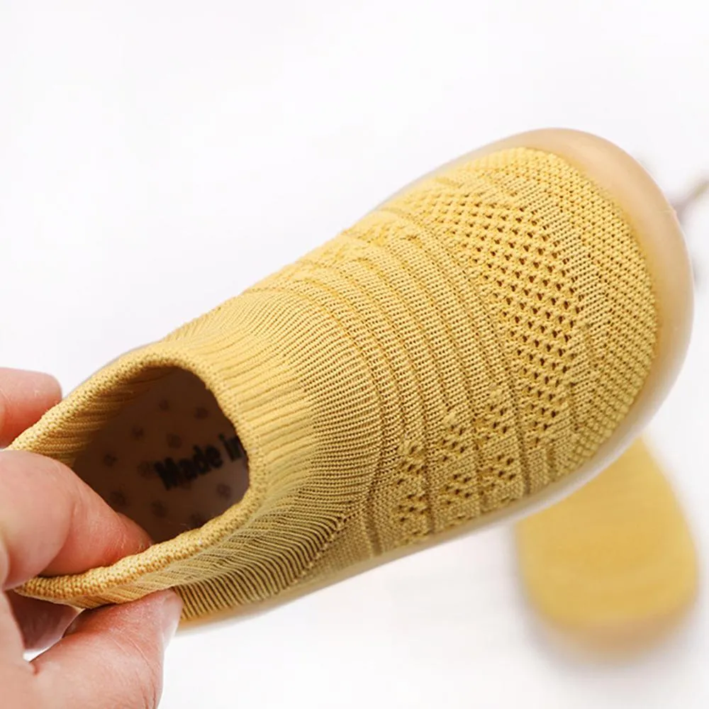 Baby Solid Comfy Kintted Sock Flats Shoes