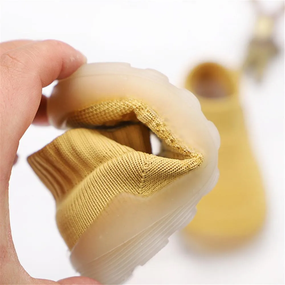 Baby Solid Comfy Kintted Sock Flats Shoes