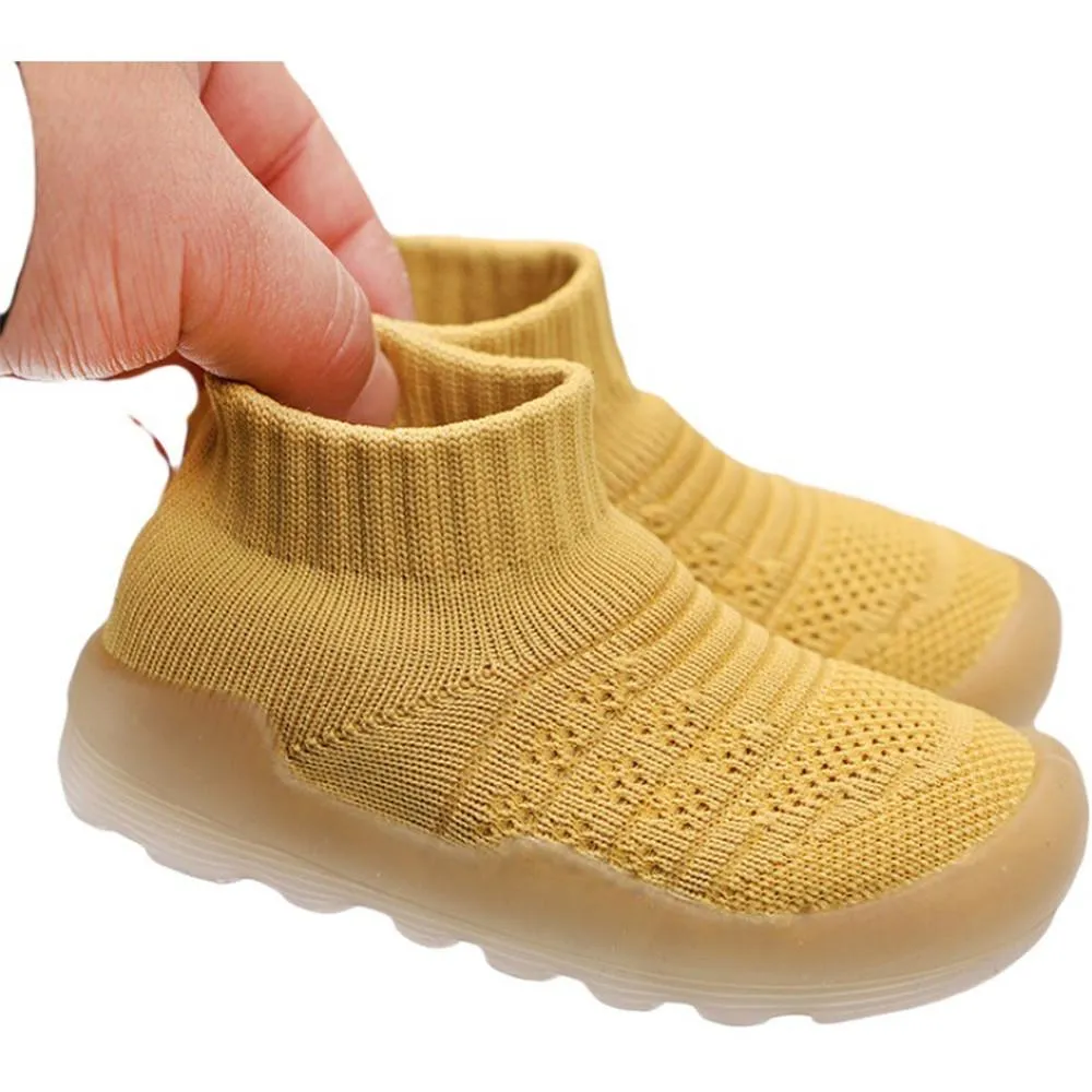 Baby Solid Comfy Kintted Sock Flats Shoes