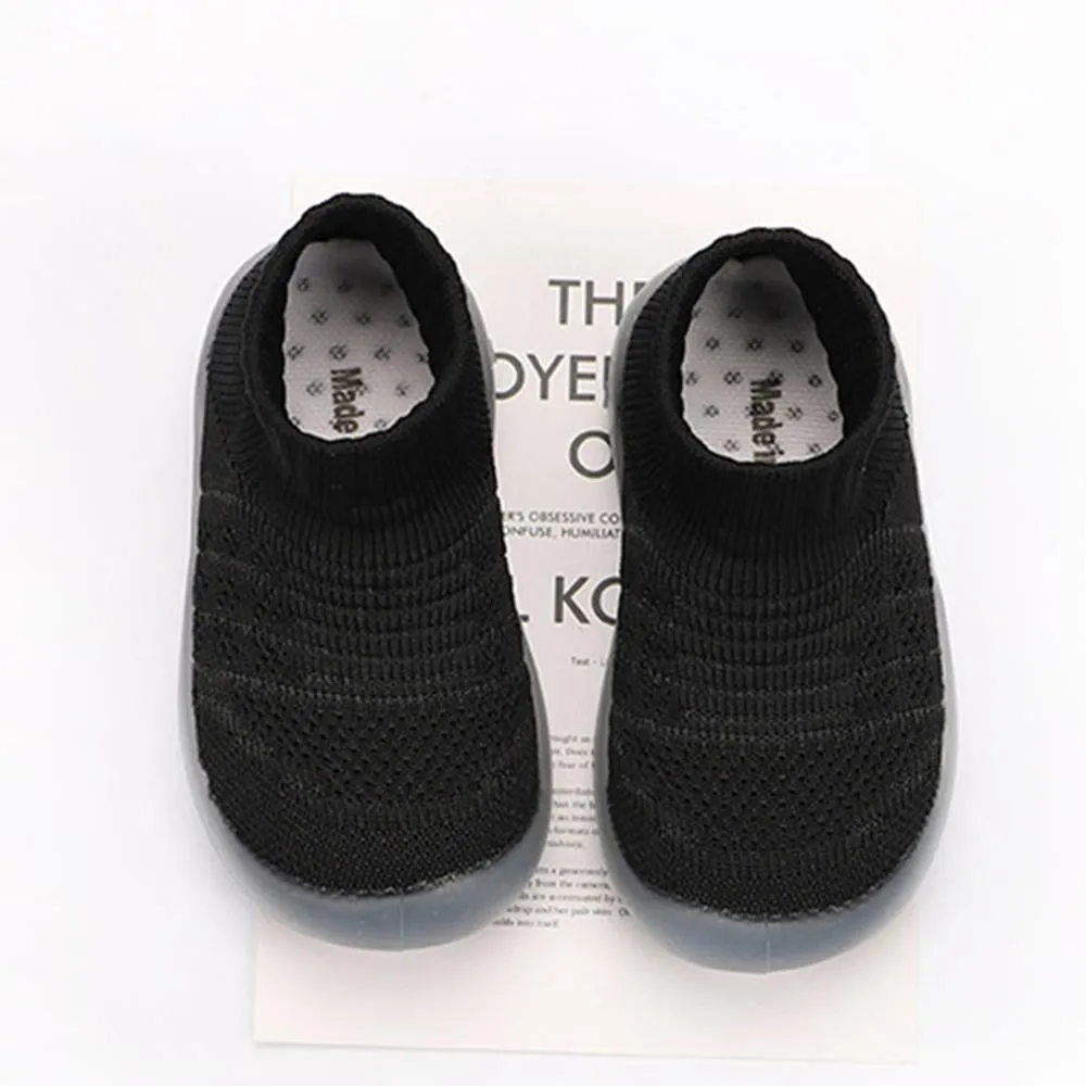 Baby Solid Comfy Kintted Sock Flats Shoes