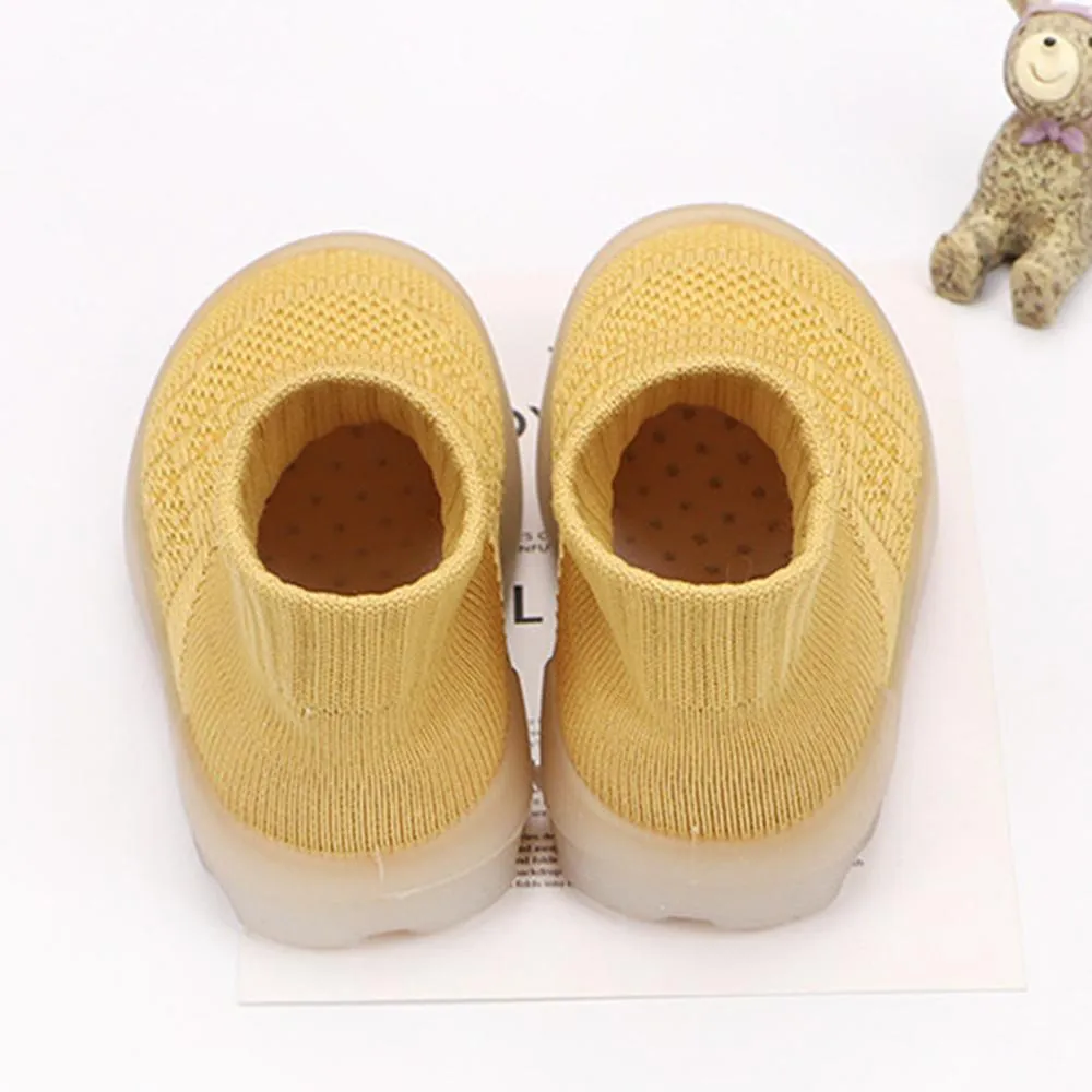 Baby Solid Comfy Kintted Sock Flats Shoes
