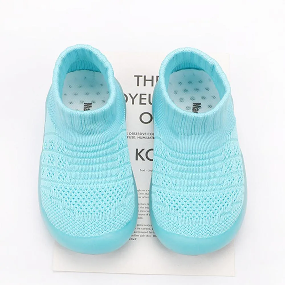 Baby Solid Comfy Kintted Sock Flats Shoes