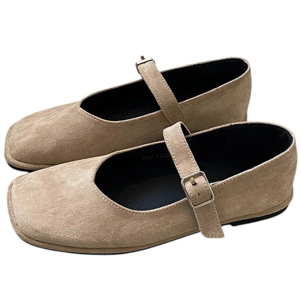 Basic Things Suede Mary Jane Flats