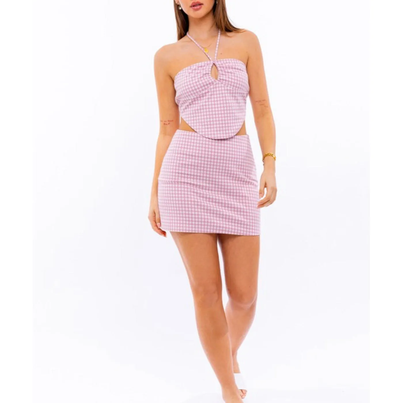 Blush Halter Crop Top