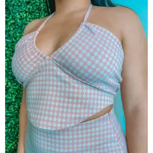 Blush Halter Crop Top