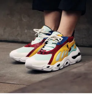 BOOPDO MESS DESIGN MESH PANEL DETAIL TRAINERS IN COLOR BLOCK