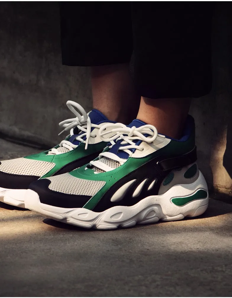 BOOPDO MESS DESIGN MESH PANEL DETAIL TRAINERS IN COLOR BLOCK