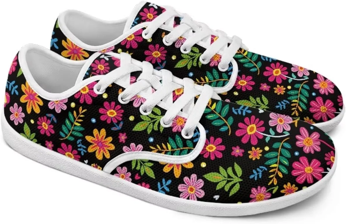 Coloranimal Womens Sneakers Barefoot Shoes Women Casual Walking Shoes Lace Up Shoes Wide Toe Box Shoes Fashion Sneakers Lightweight Footwear