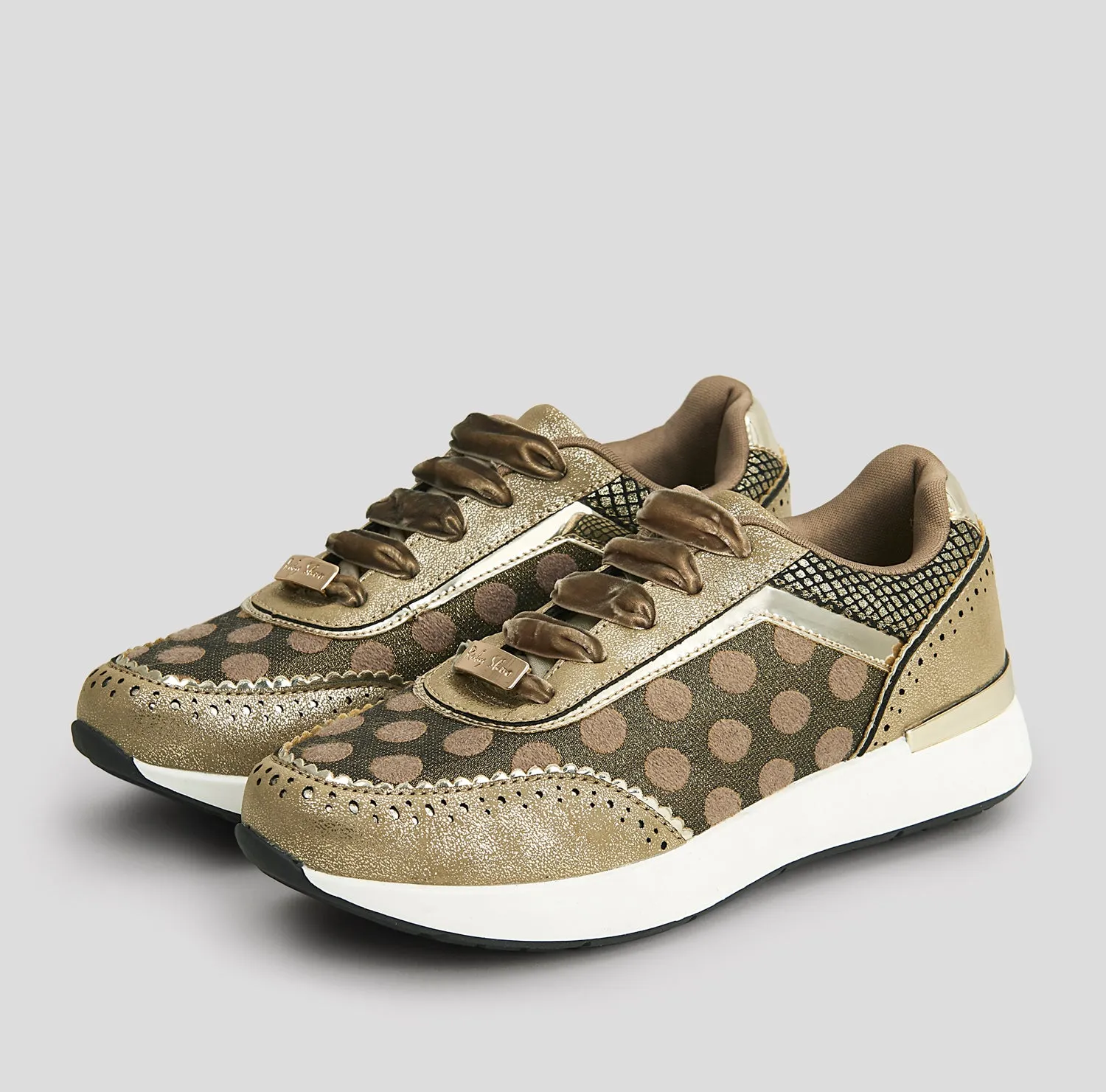 Darcy Gold Spotty Trainers by Ruby Shoo