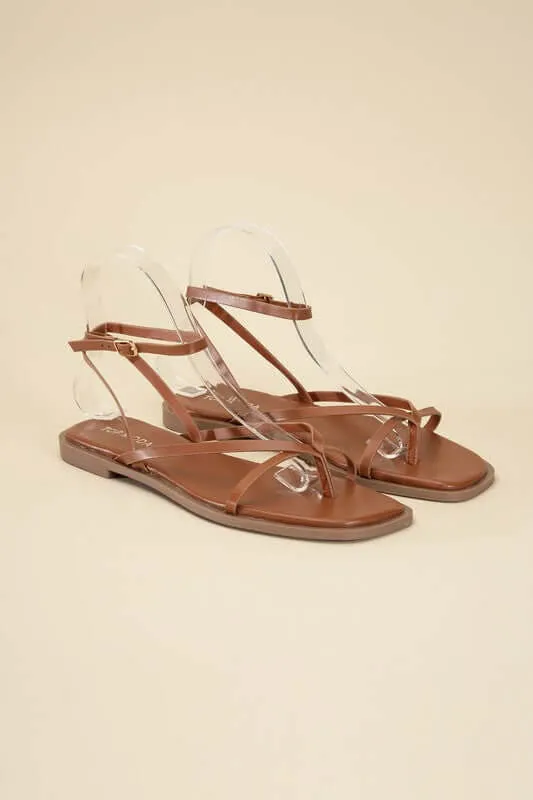 Elio Ankle Strap Flats Sandals