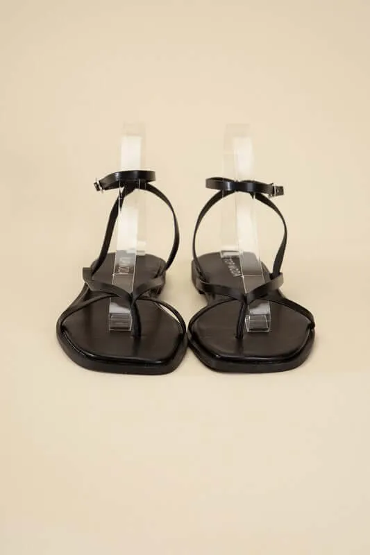 Elio Ankle Strap Flats Sandals