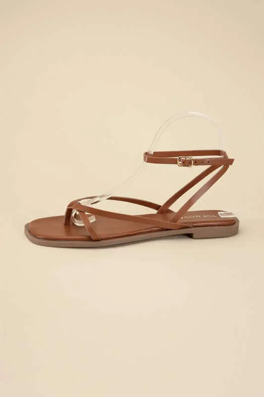 Elio Ankle Strap Flats Sandals