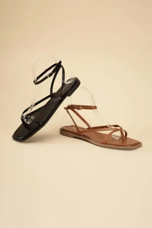 Elio Ankle Strap Flats Sandals