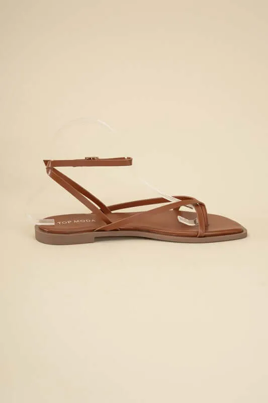 Elio Ankle Strap Flats Sandals