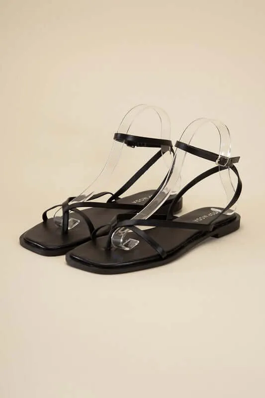 Elio Ankle Strap Flats Sandals