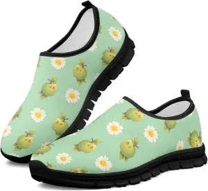 Fashion Walking Shoes for Woman Girls Comfortable Slip On Casual Shoe Light Soft Running Sneakers for Climbing Size 5.5-11.5 Black Sole