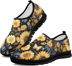Fashion Walking Shoes for Woman Girls Comfortable Slip On Casual Shoe Light Soft Running Sneakers for Climbing Size 5.5-11.5 Black Sole