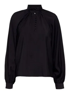 Faura Ls Buttoned Top - Black