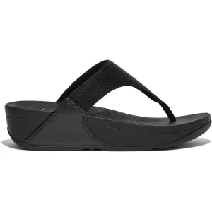 FitFlop Lulu Shimmerlux Toe-Post Sandals Sort Black