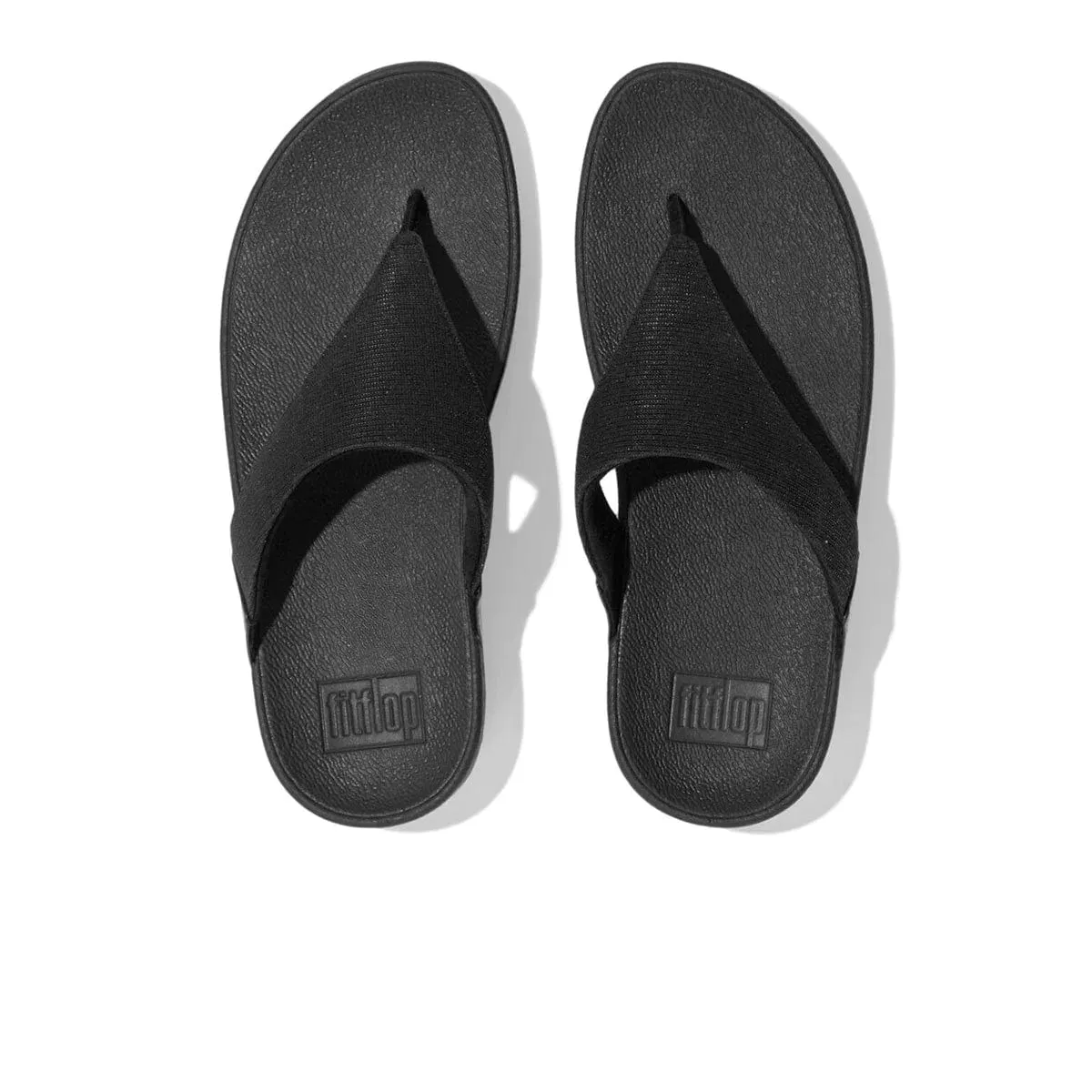 FitFlop Lulu Shimmerlux Toe-Post Sandals Sort Black