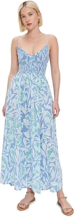 FREE PEOPLE SWEET NOTHINGS MIDI DRESS - BLUE VISTA COMBO