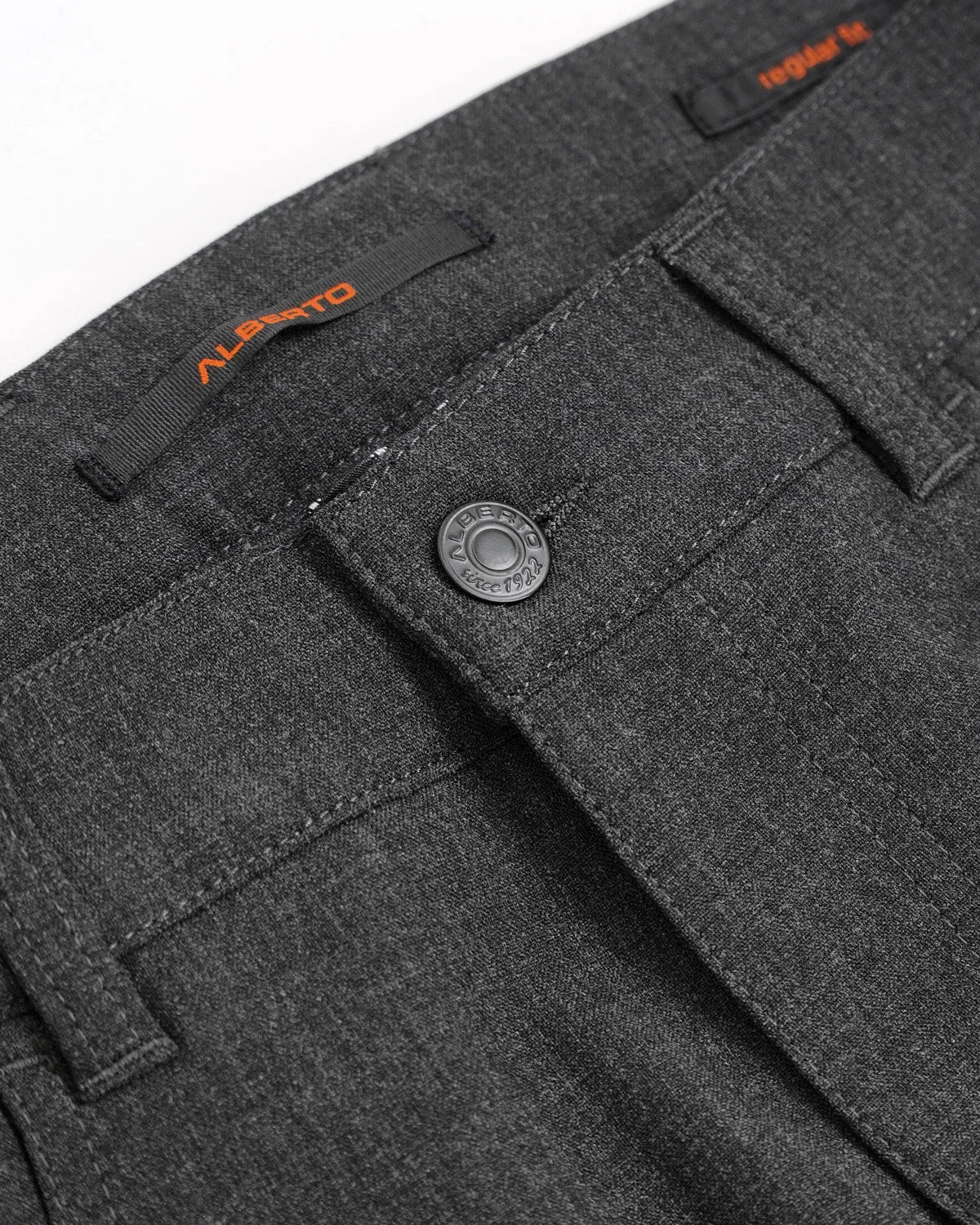 Grey 'Pipe' Regular Slim Fit Ceramica 5 Pocket Tech Dress Pants