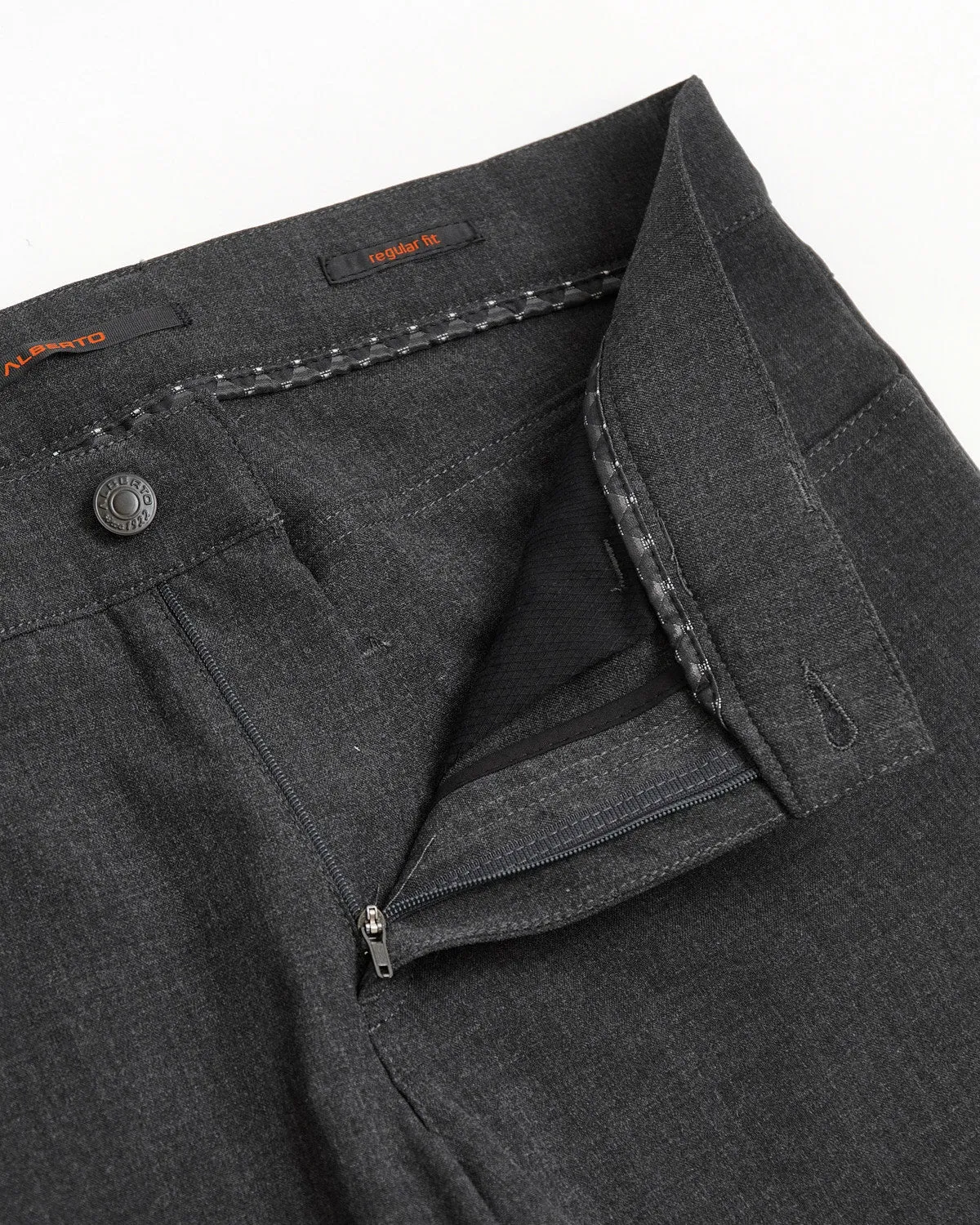 Grey 'Pipe' Regular Slim Fit Ceramica 5 Pocket Tech Dress Pants