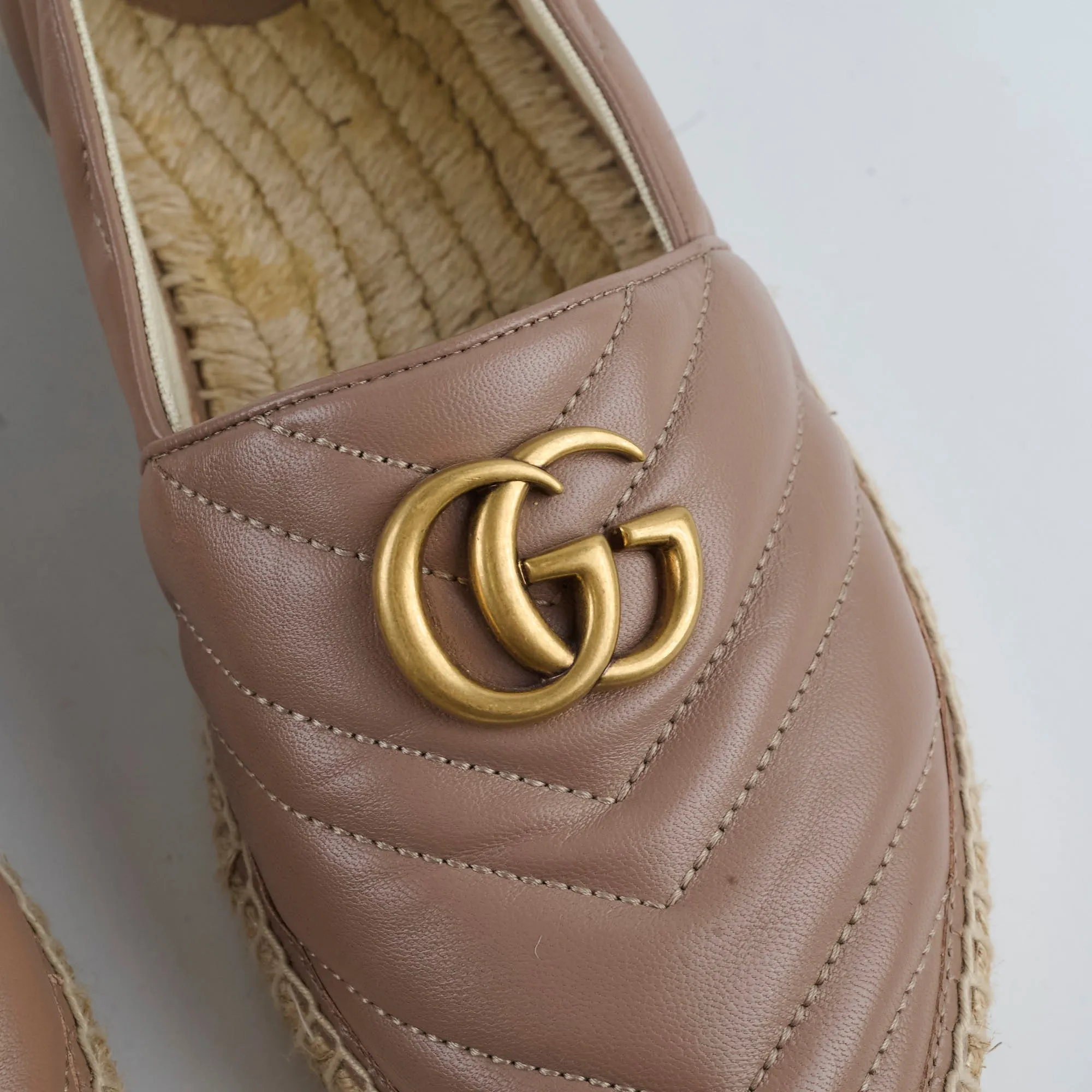 Gucci Marmont Espadrilles Dusty Pink Size 40