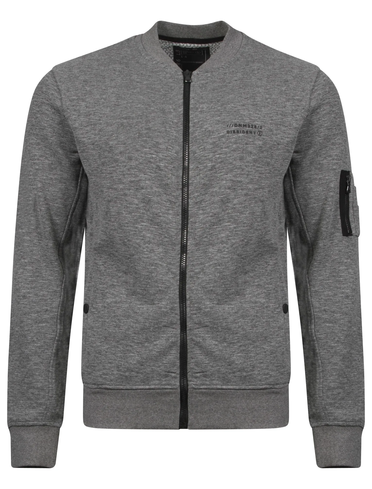Hedron Space Dye Zip Up Baseball Sweat in Mid Grey - Dissident