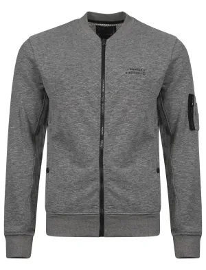 Hedron Space Dye Zip Up Baseball Sweat in Mid Grey - Dissident