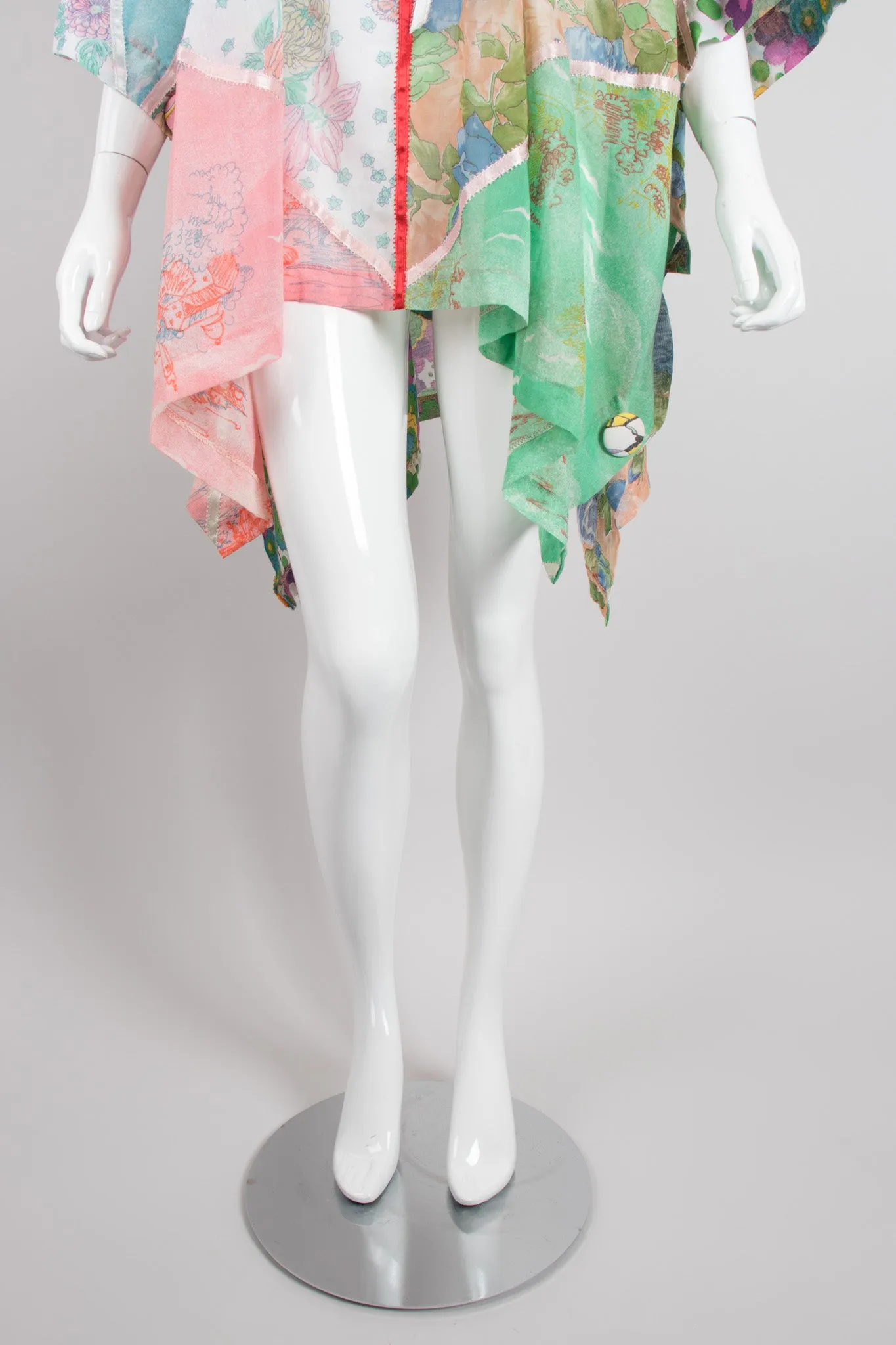 Hooded Floral Patchwork Poncho