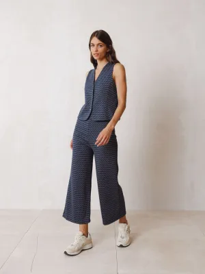 Indi & Cold James knitted jacquard trouser Azul
