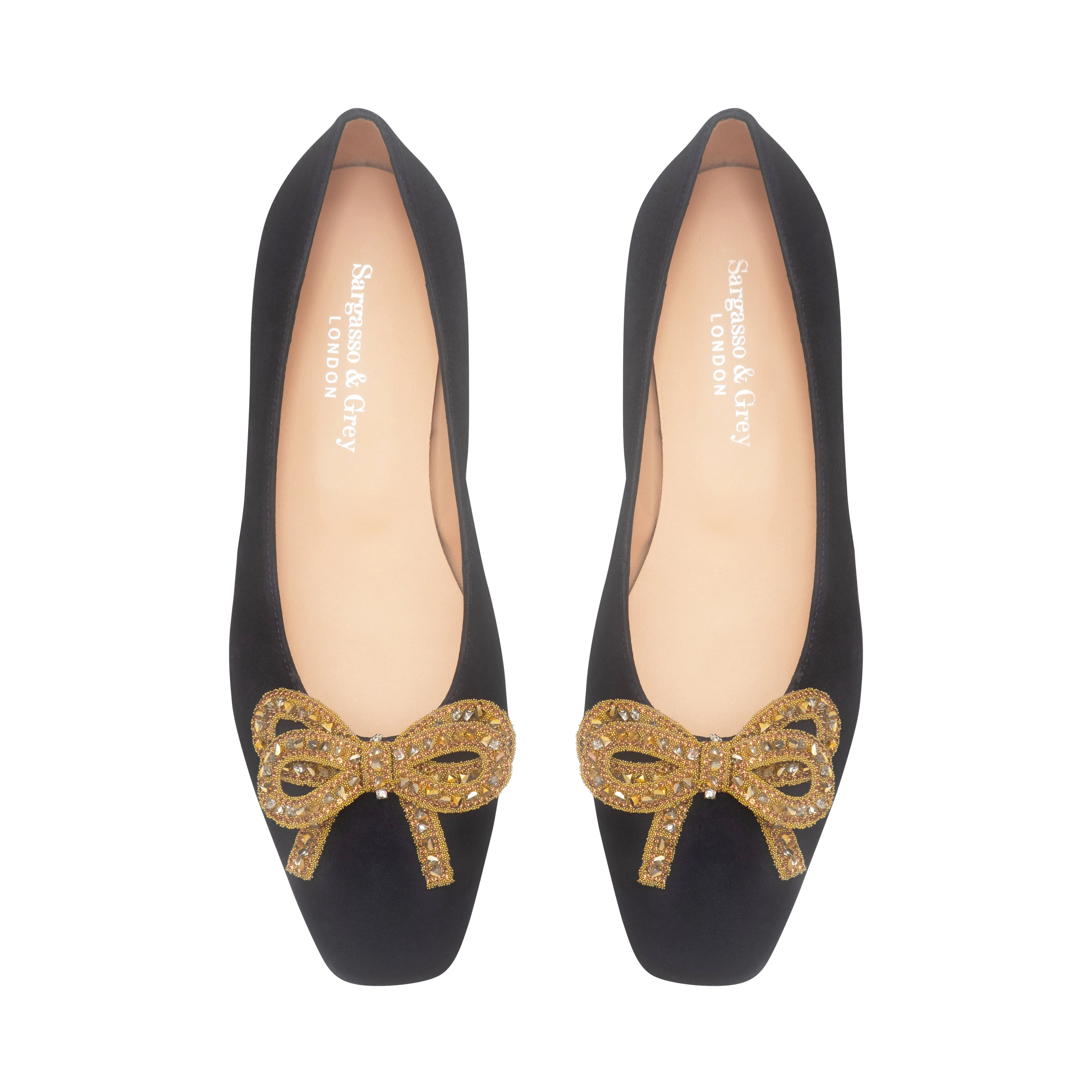 Kelly Wide Width Ballet Flats - Navy Suede
