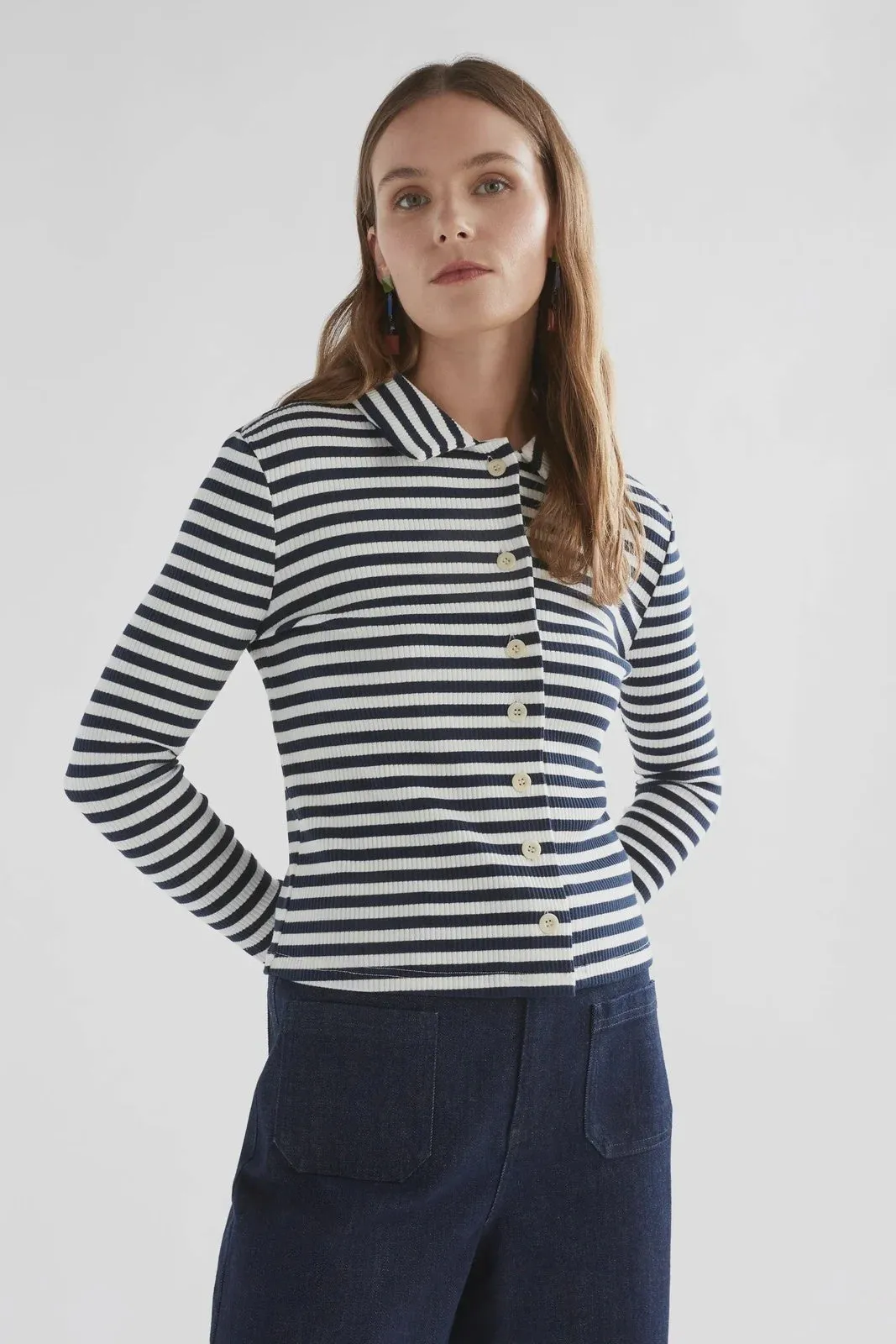 Kullan Ribbed Shirt / White Ink Striped