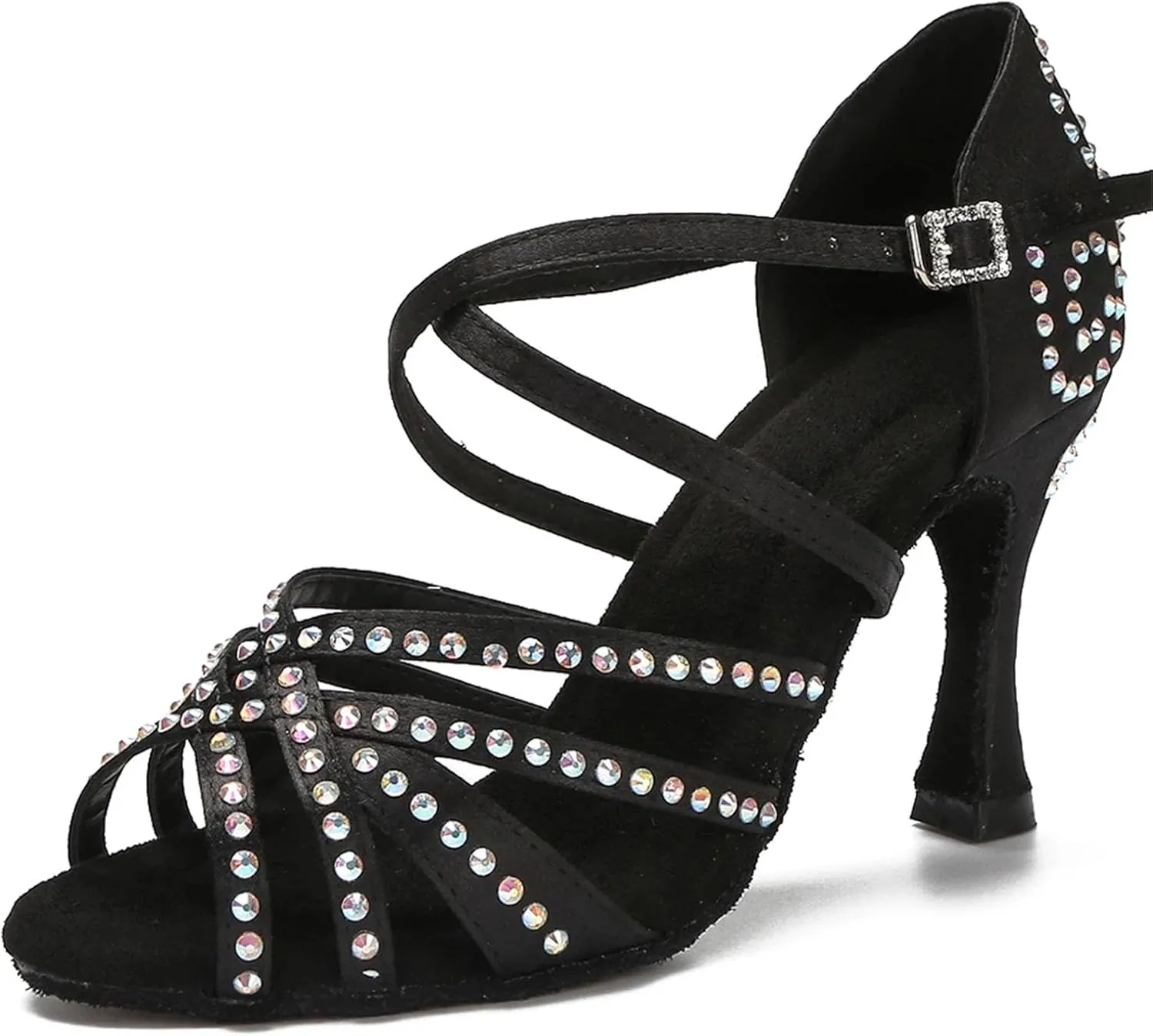 Ladies Samba Training Sandals - Ballroom Tango/Rumba Party Heels (8.5CM/3.35")