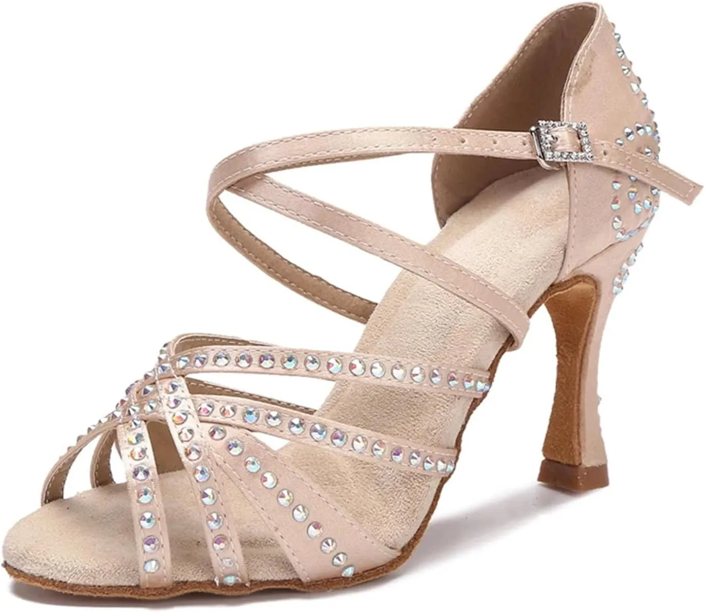 Ladies Samba Training Sandals - Ballroom Tango/Rumba Party Heels (8.5CM/3.35")