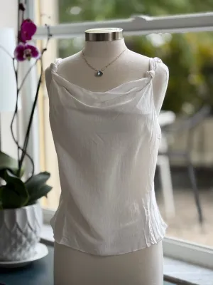 Lily Cowl Neck Tank in Off White