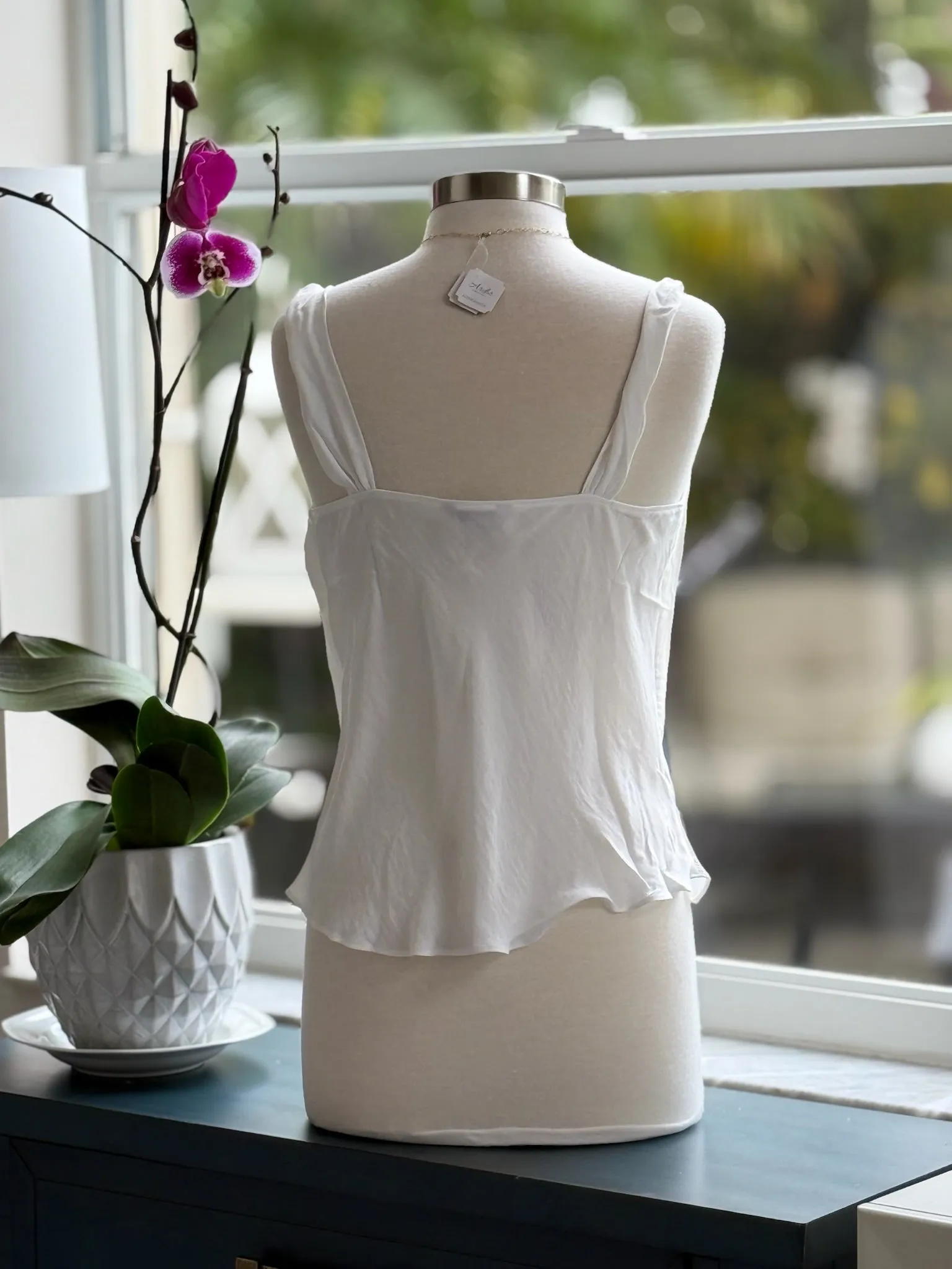 Lily Cowl Neck Tank in Off White