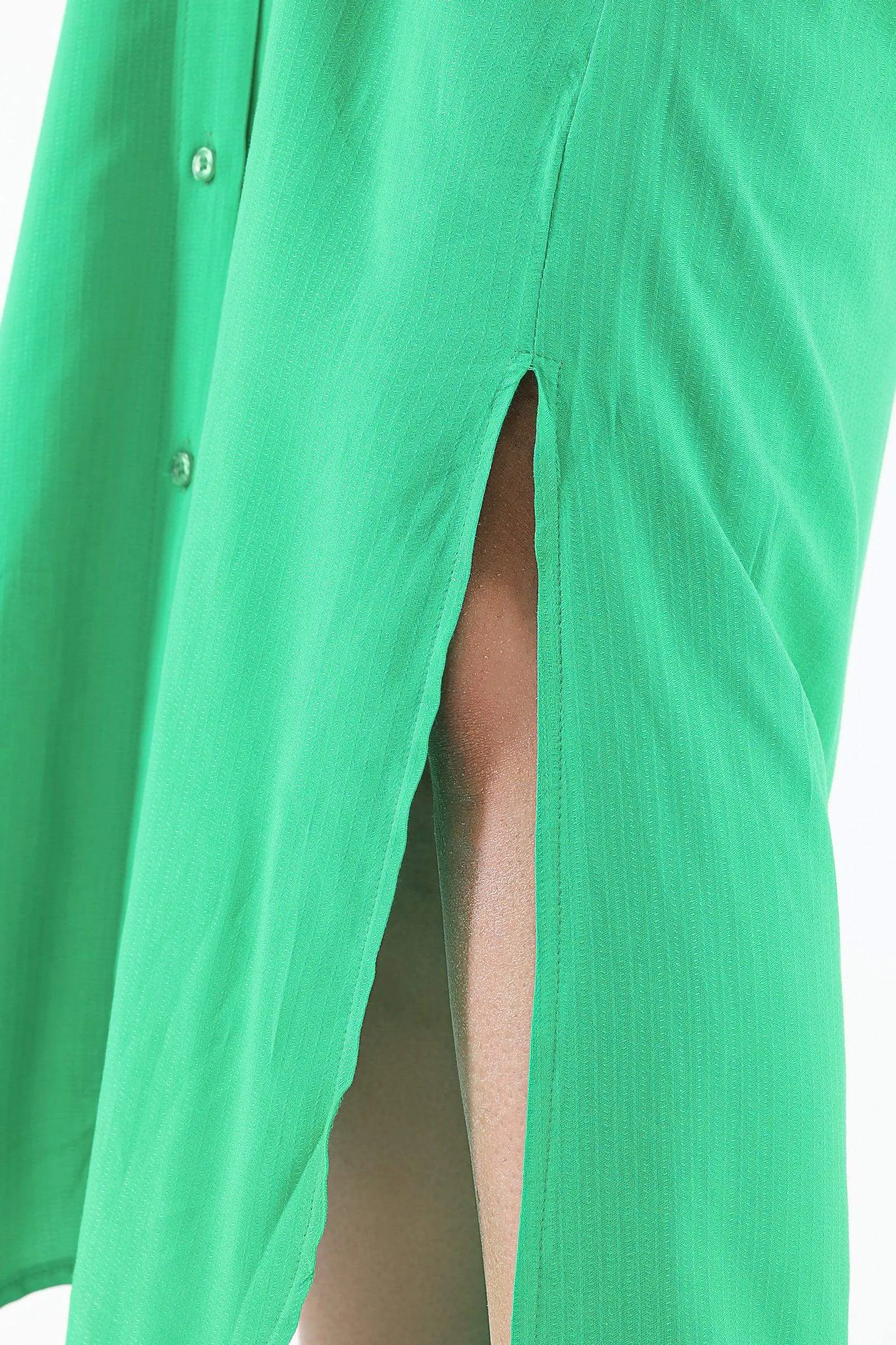Mandarin Collar Shirt Dress