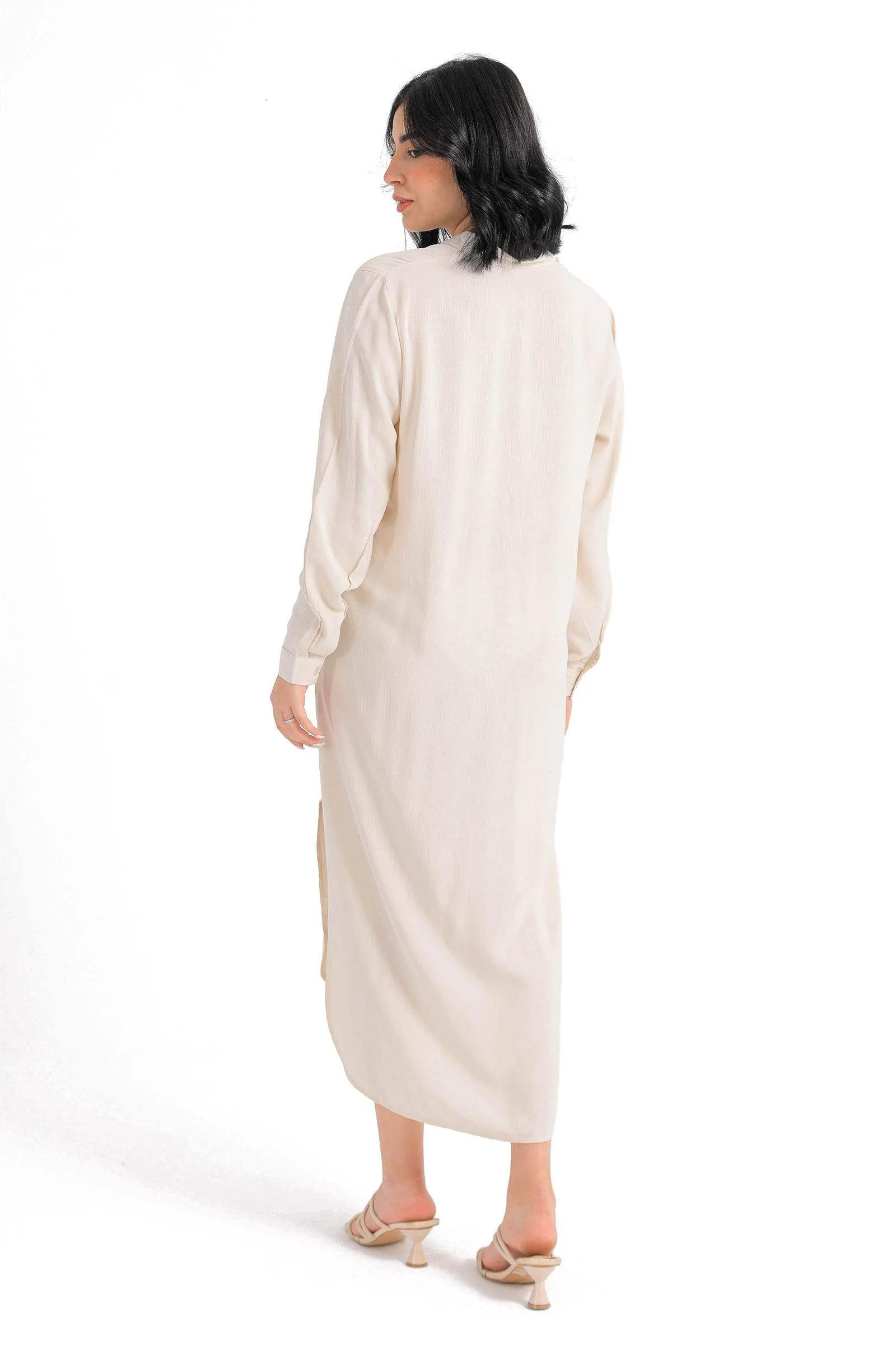 Mandarin Collar Shirt Dress
