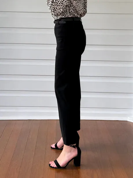 Marine Wide Leg Pant By Threadz  - Black