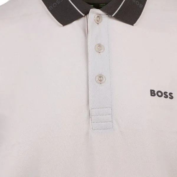 Mens BOSS Open White Paule S/s Polo Shirt