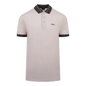 Mens BOSS Open White Paule S/s Polo Shirt
