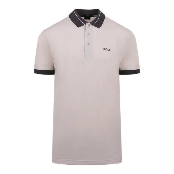Mens BOSS Open White Paule S/s Polo Shirt