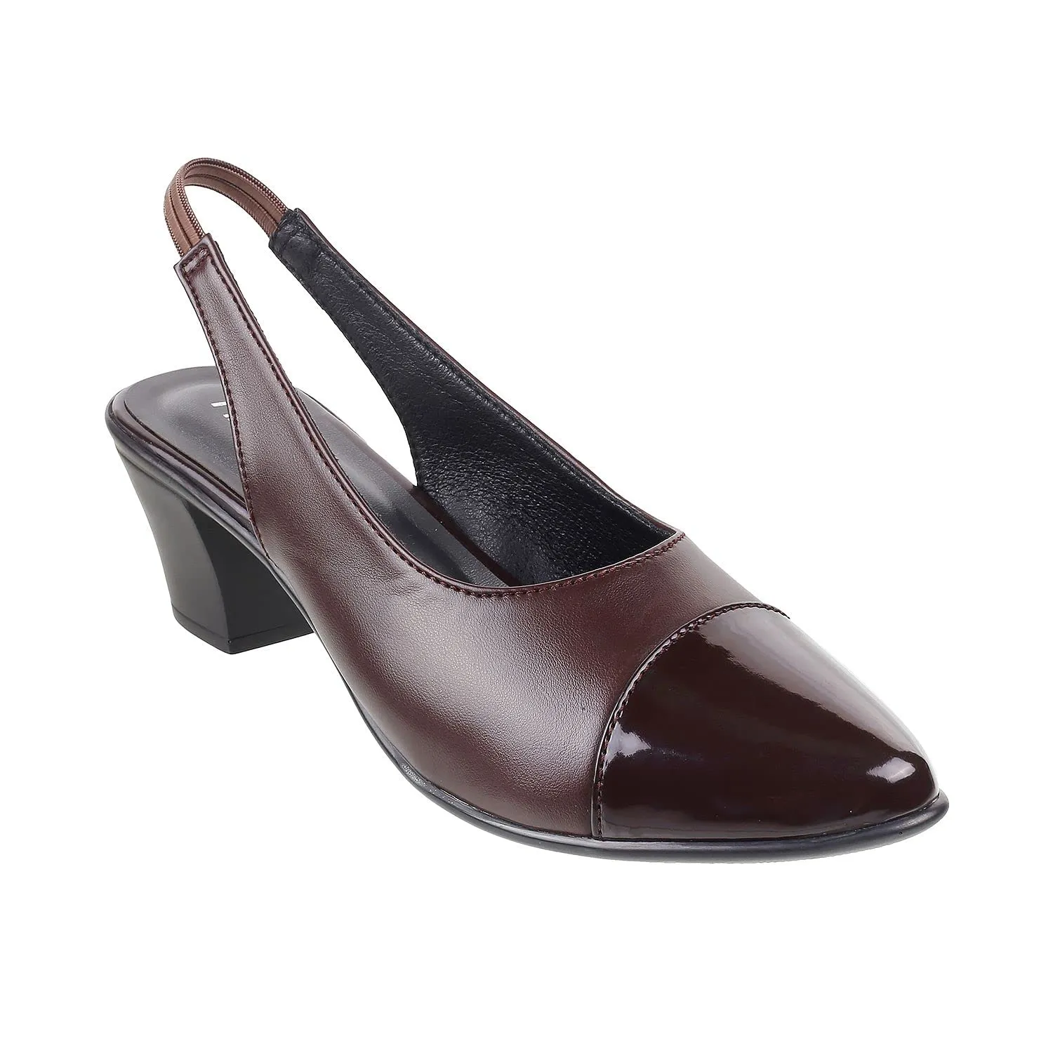 Metro Women's Brown Faux Leather Pointed Heel Formal Fashion Sandal